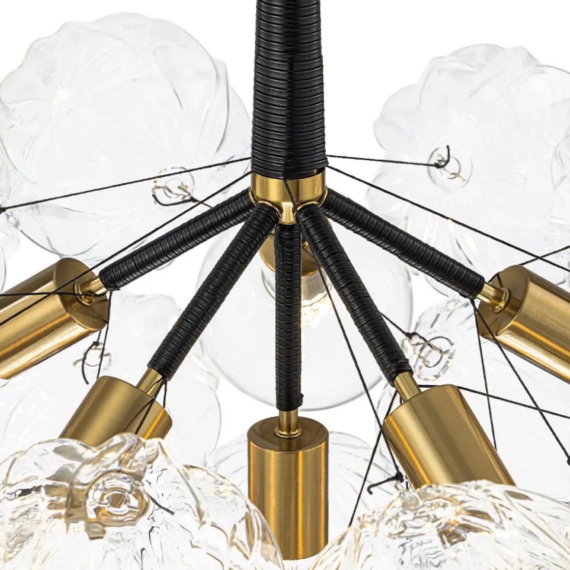 Modern Cluster Sculpture Texture Glass Globe Bubble Chandelier