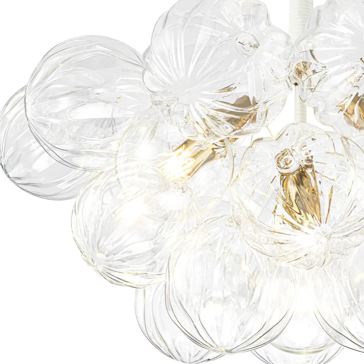 Modern Cluster Sculpture Texture Glass Globe Bubble Chandelier