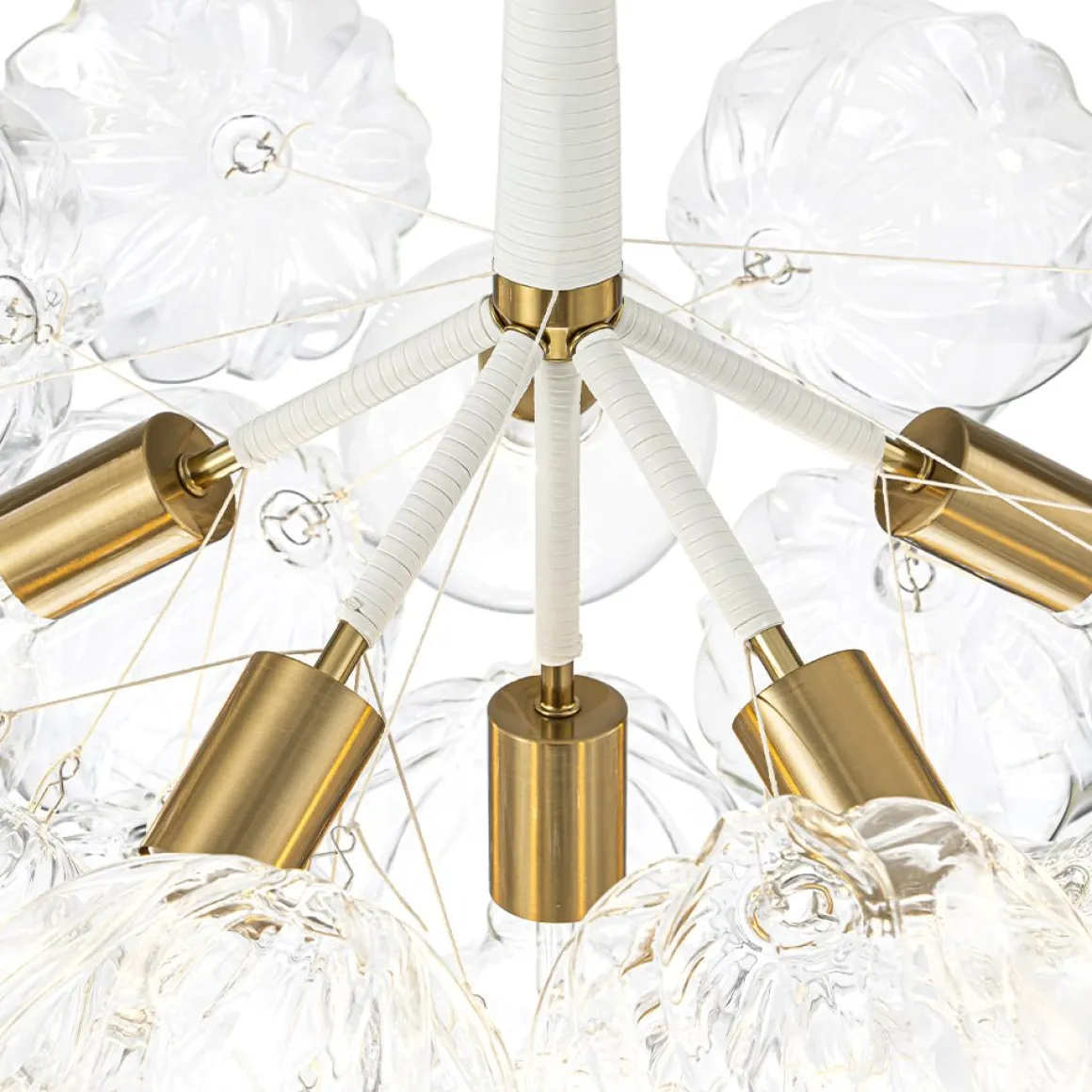 Modern Cluster Sculpture Texture Glass Globe Bubble Chandelier