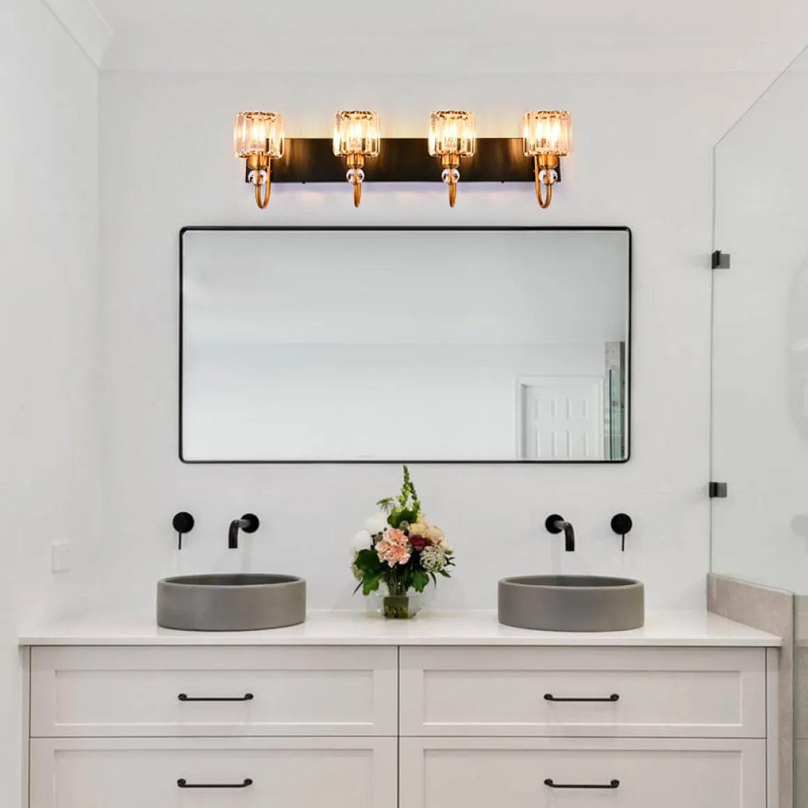 Modern Crystal Vanity Wall Sconce