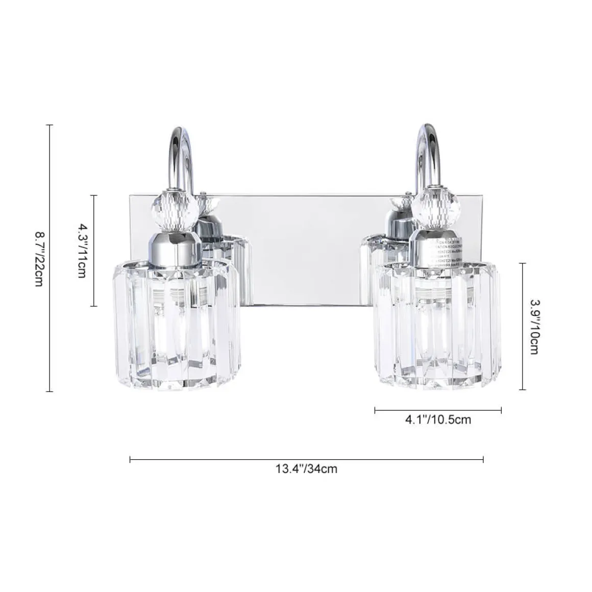 Modern Crystal Vanity Wall Sconce