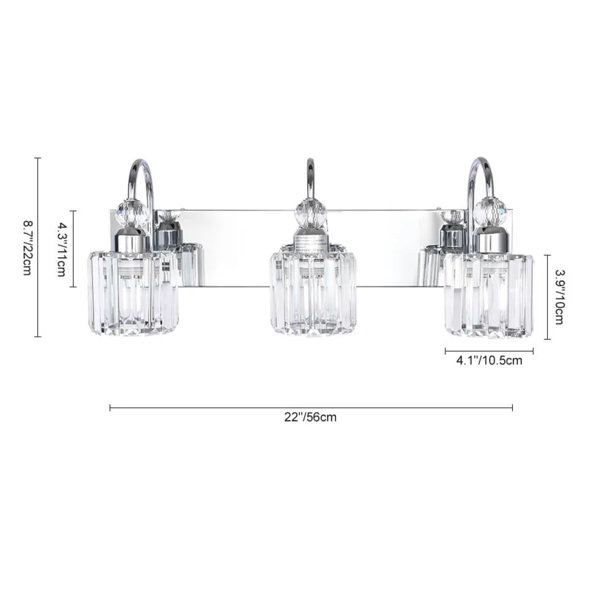 Modern Crystal Vanity Wall Sconce
