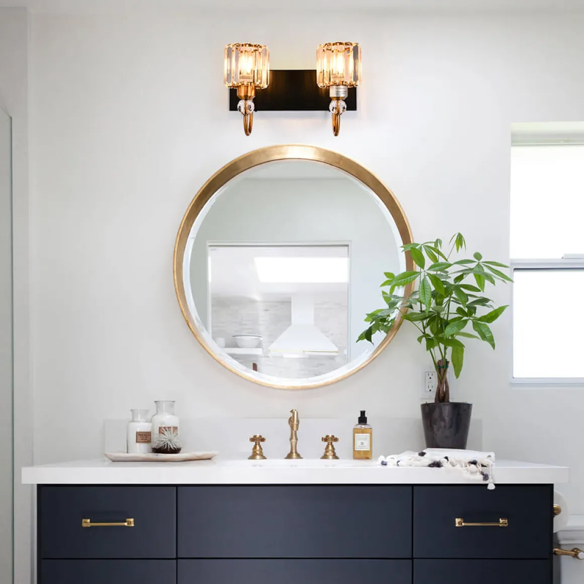 Modern Crystal Vanity Wall Sconce