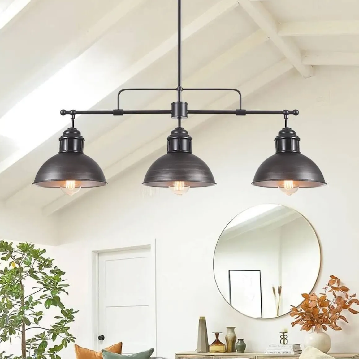 Modern Farmhouse 3-light Island Pot Lid Dome Pendant