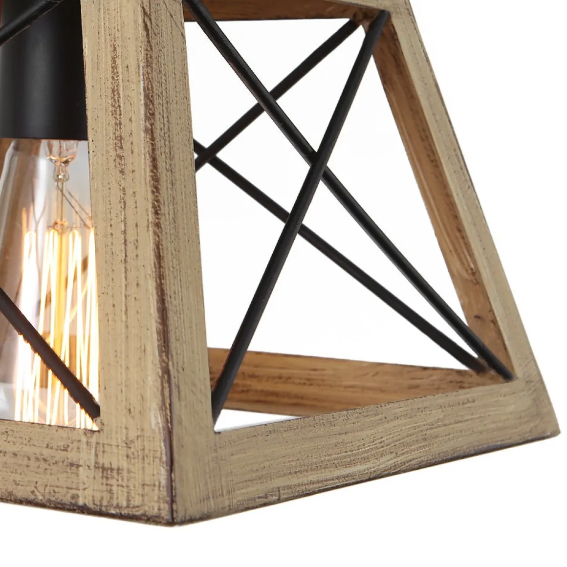 Modern Farmhouse 5-light Kitchen Island Faux Wood Linear Chandelier Pendant