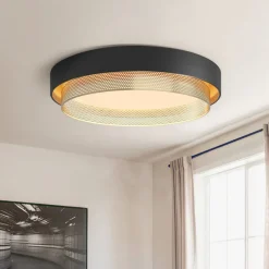 Modern LED Iron Mesh Circular Flush Mount Light