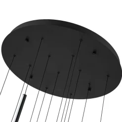 Modern 12-Light Black Cluster Tube LED Pendant Light