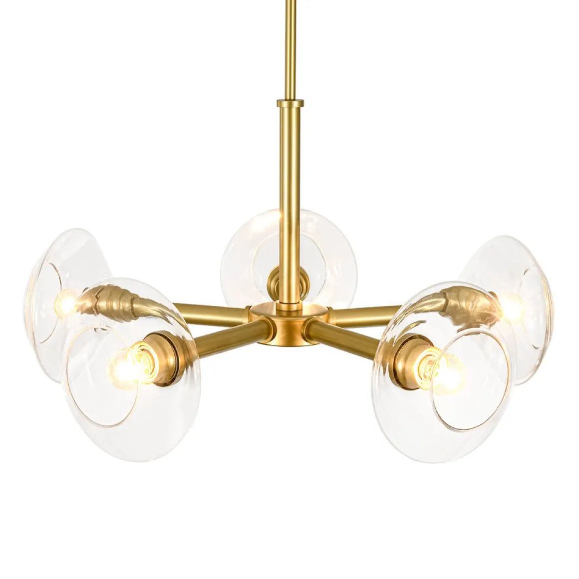 Modern 5-Light Clear Glass Round Sputnik Chandelier