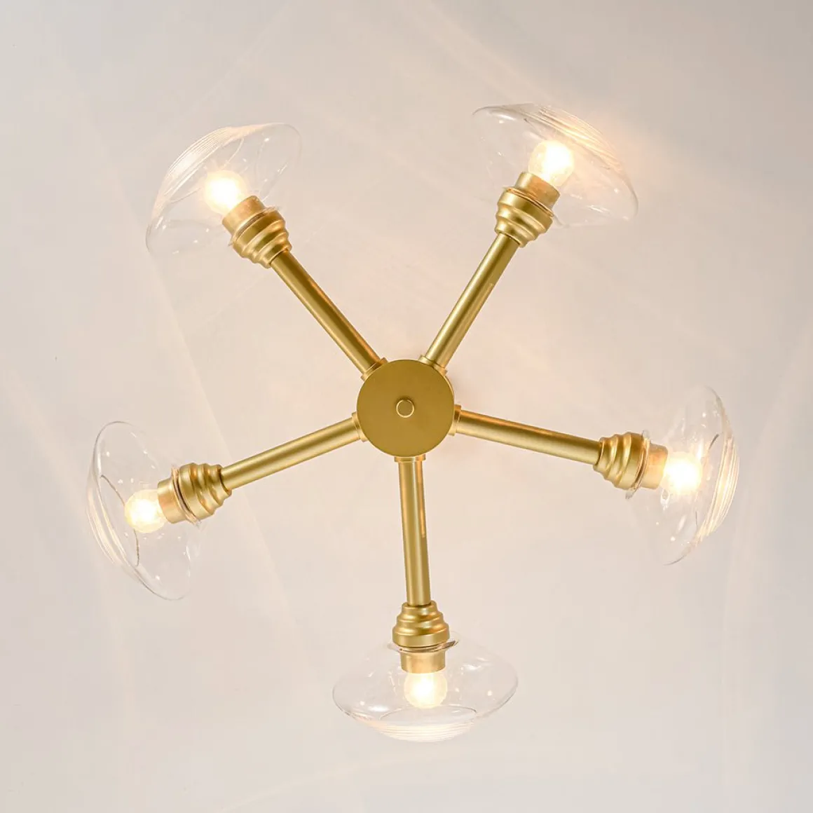 Modern 5-Light Clear Glass Round Sputnik Chandelier