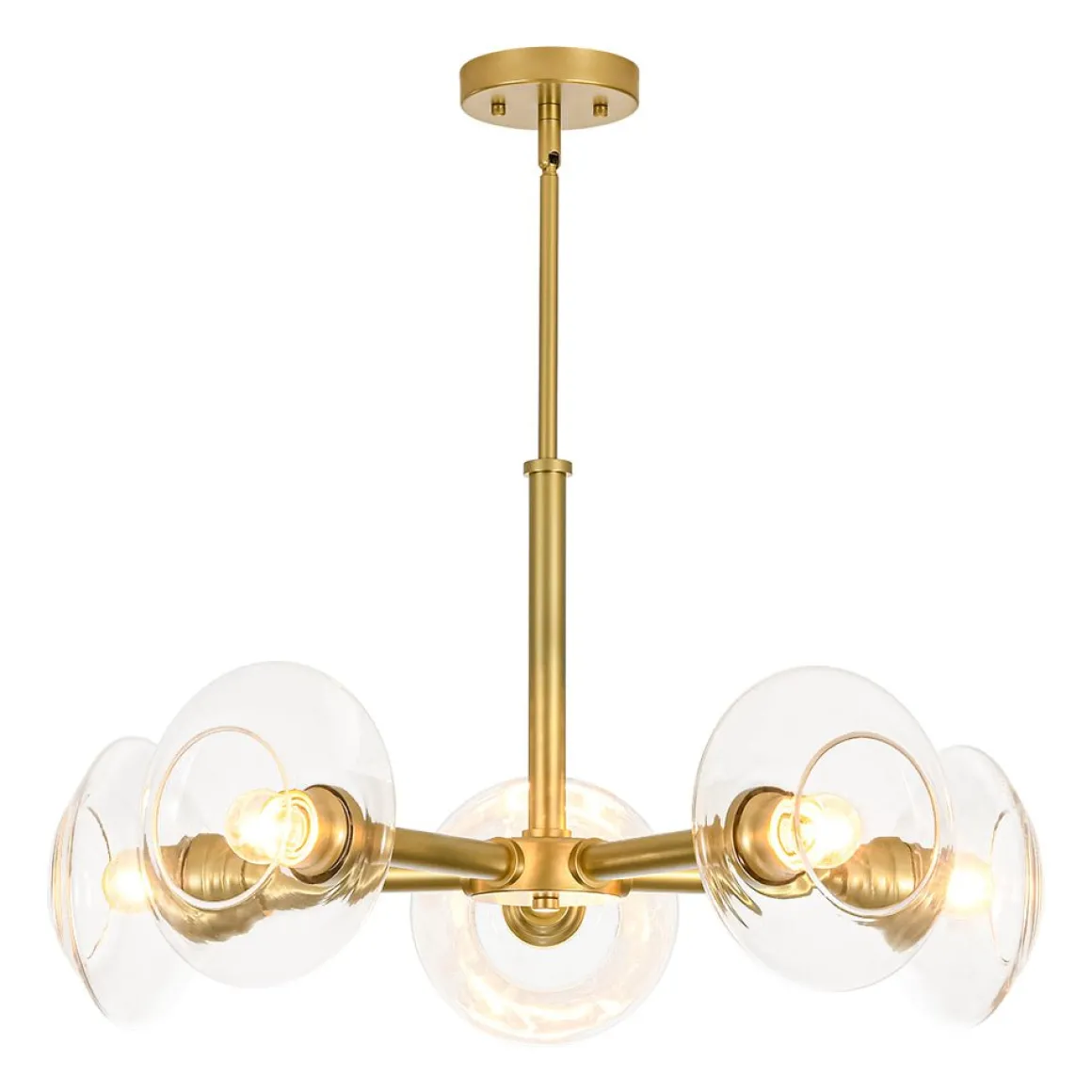 Modern 5-Light Clear Glass Round Sputnik Chandelier