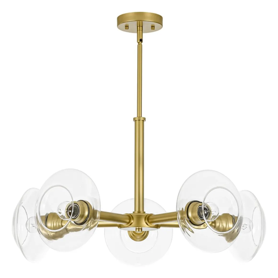 Modern 5-Light Clear Glass Round Sputnik Chandelier
