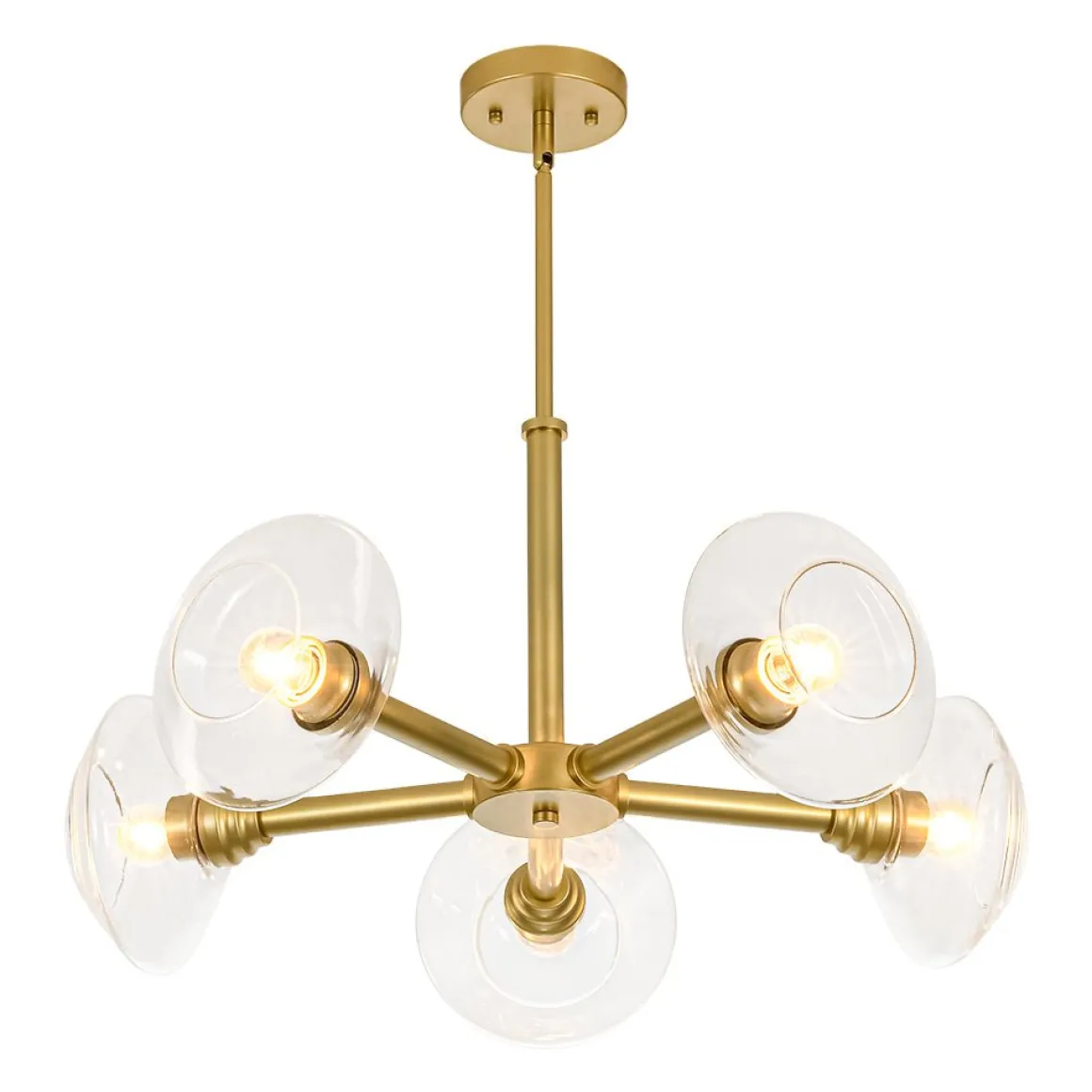 Modern 5-Light Clear Glass Round Sputnik Chandelier