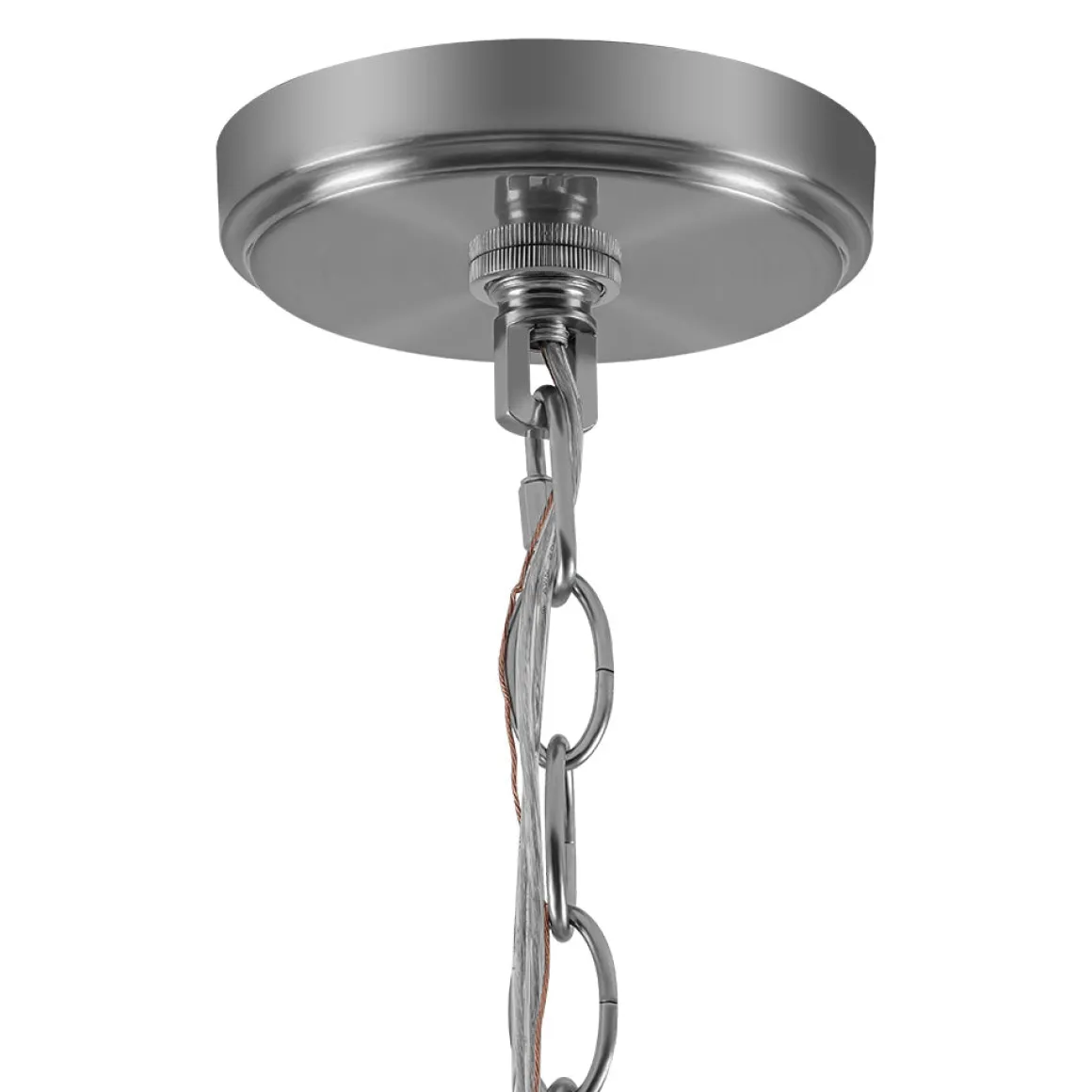 Modern 1-Light Clear Ribbed Glass Globe Pendant