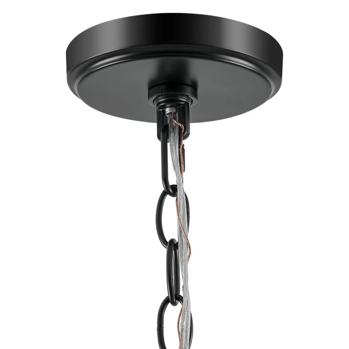 Modern 1-Light Clear Ribbed Glass Globe Pendant