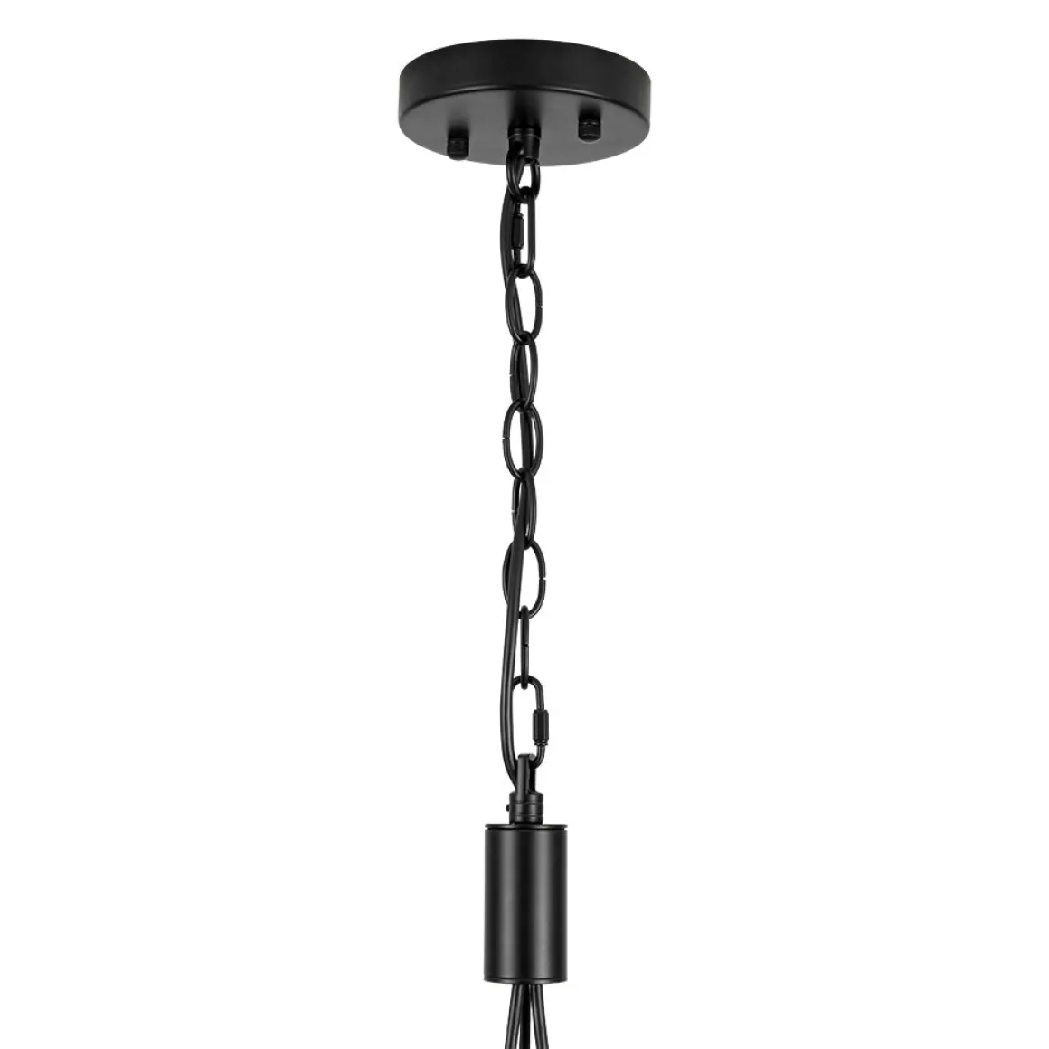 Modern 3-Light Cluster Metal Conical Shade Chandelier