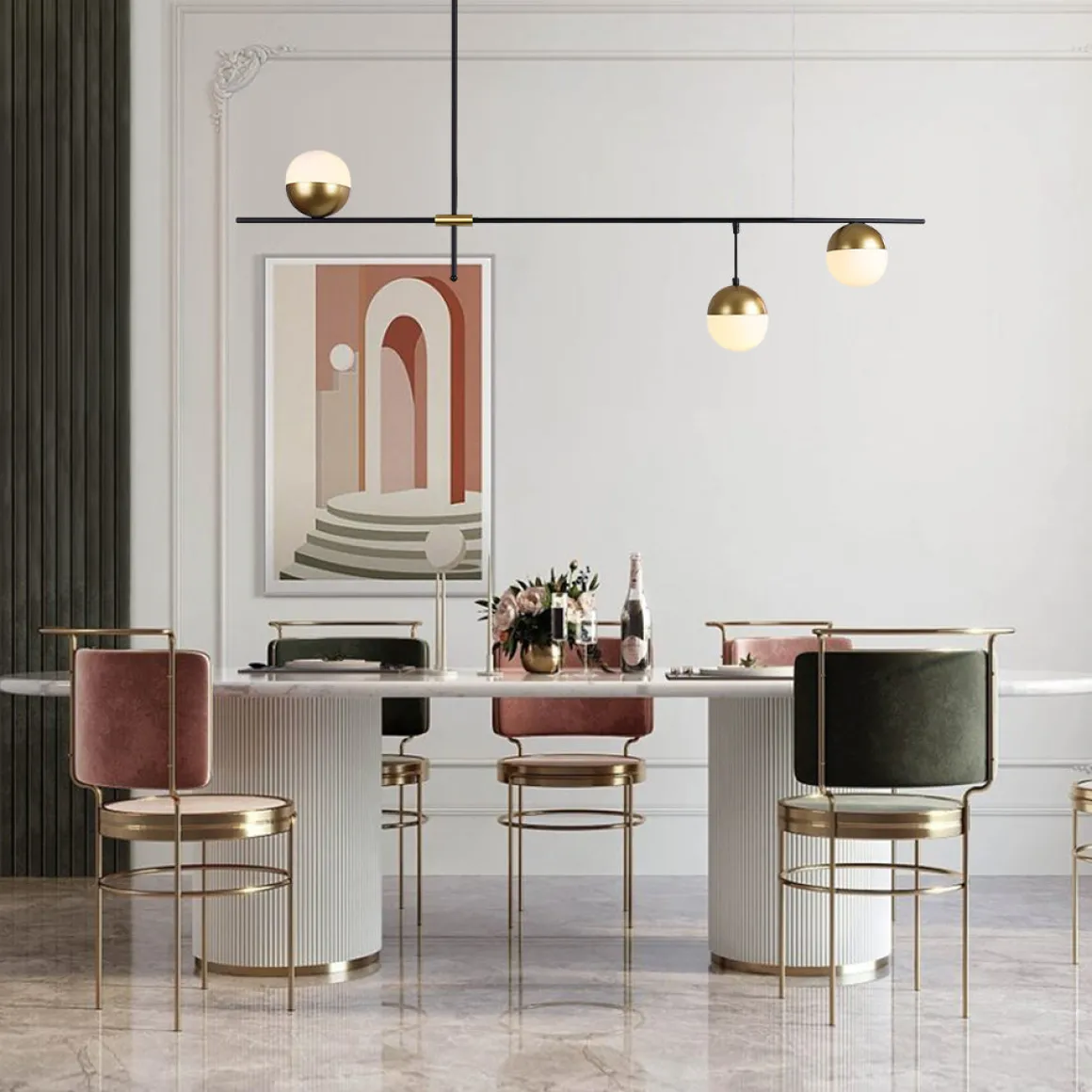 Modern 3-light Linear Island Lighting