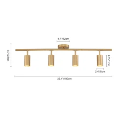 Modern 4-Light Linear Semi Flush Track Light