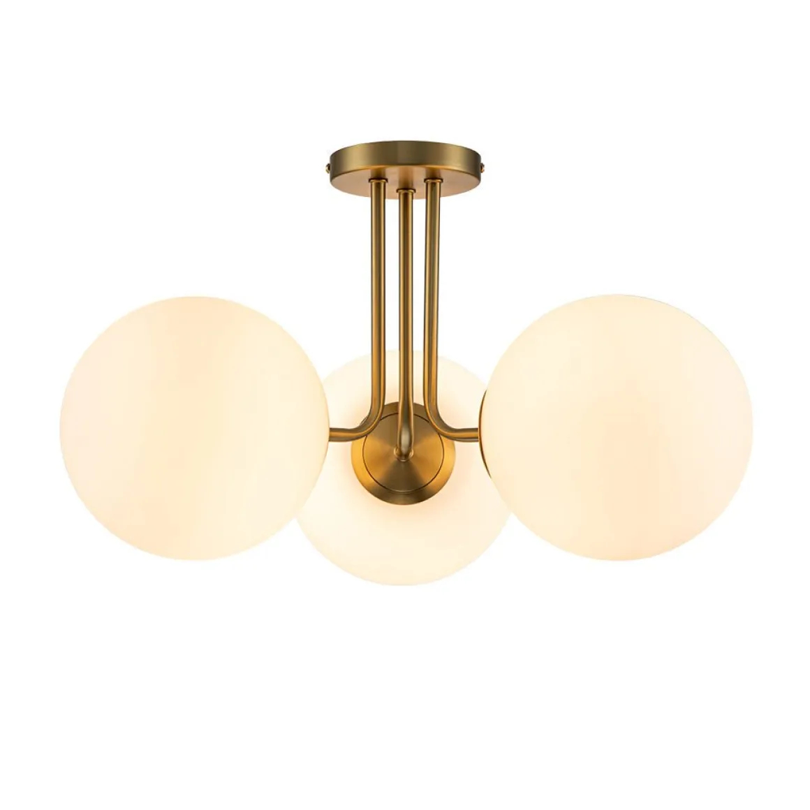 Modern 3-Light Opal Glass Globe Ceiling Light