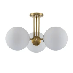 Modern 3-Light Opal Glass Globe Ceiling Light