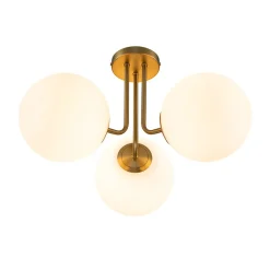 Modern 3-Light Opal Glass Globe Ceiling Light