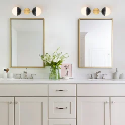 Modern 2-Light Opal Glass Globe Wall Sconce