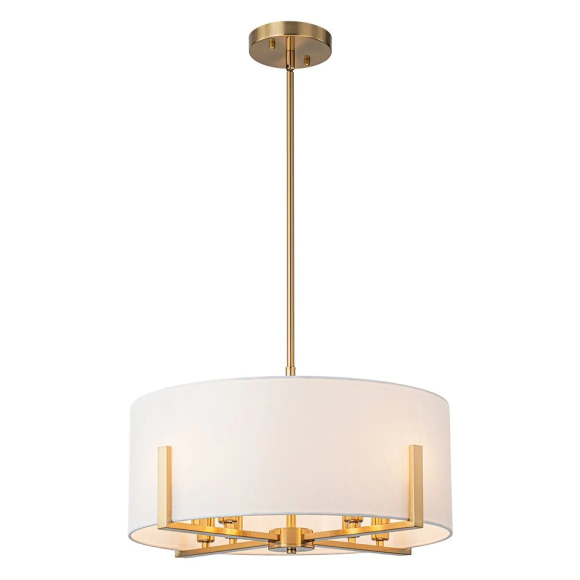 Modern 8-Light Wide Drum Fabric Cage Chandelier