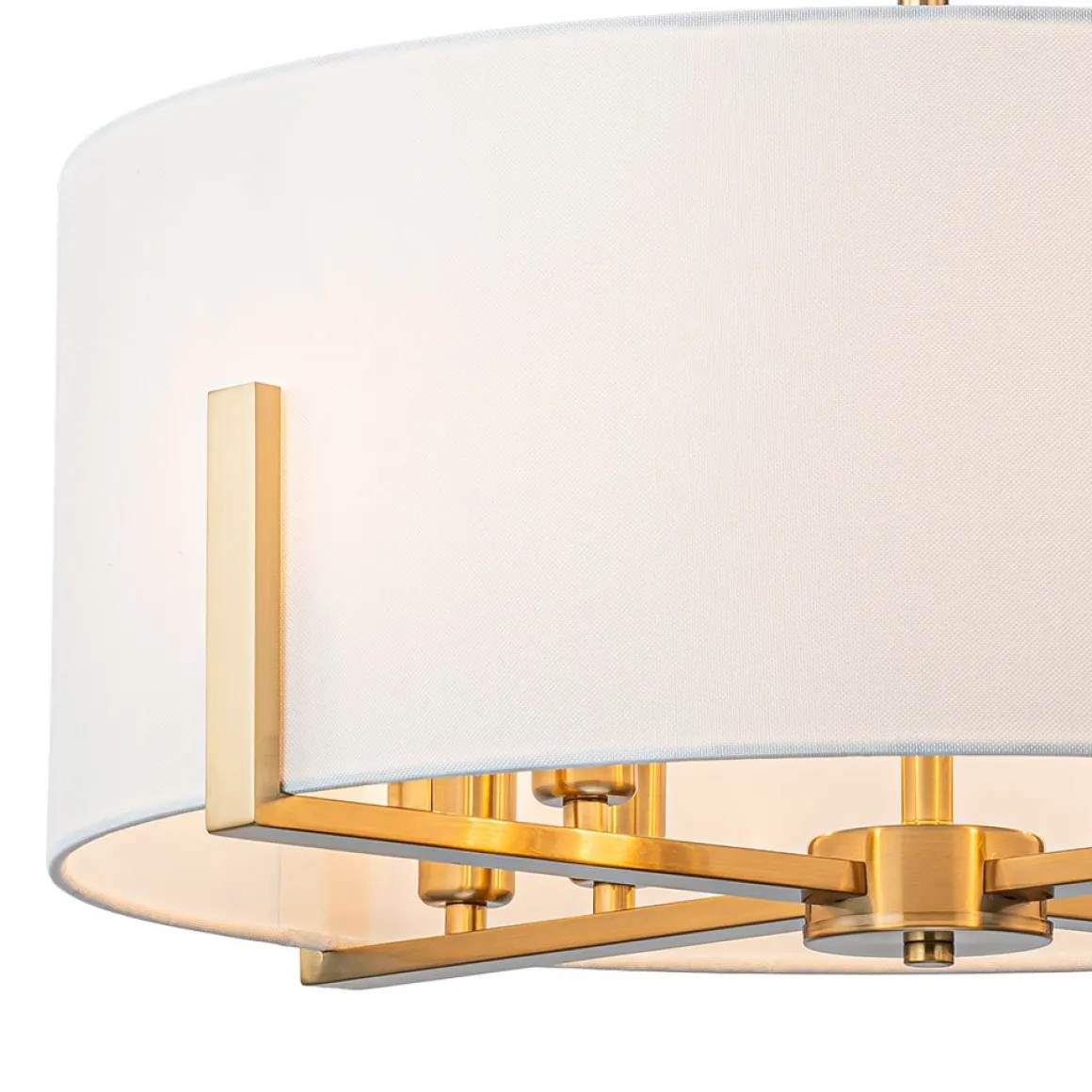 Modern 8-Light Wide Drum Fabric Cage Chandelier