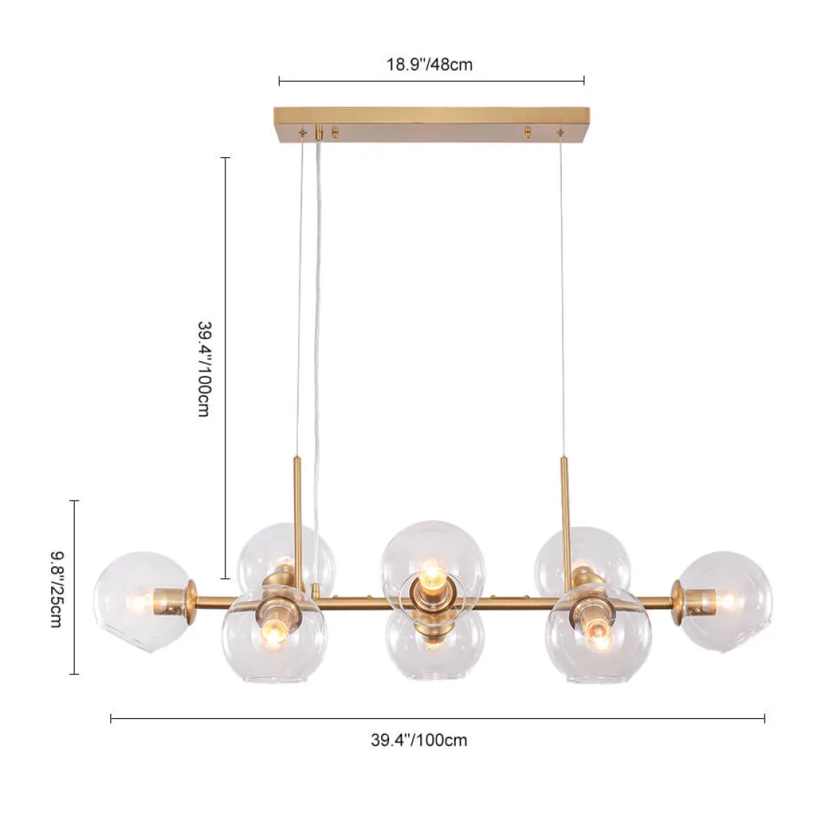 Modern Mid-Century Globe Kitchen Island Pendant Light