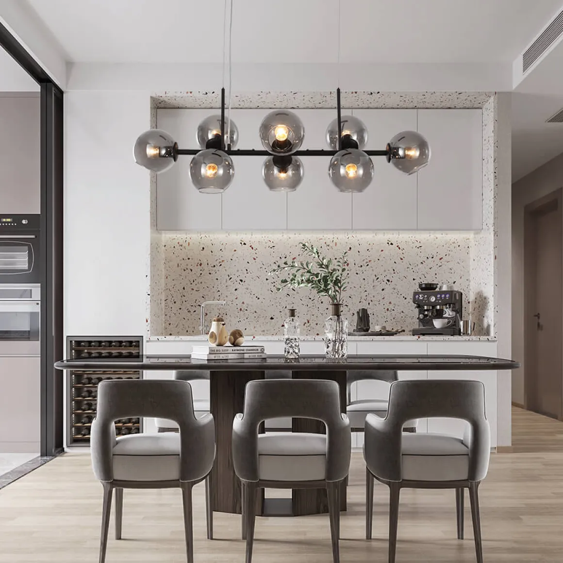 Modern Mid-Century Globe Kitchen Island Pendant Light