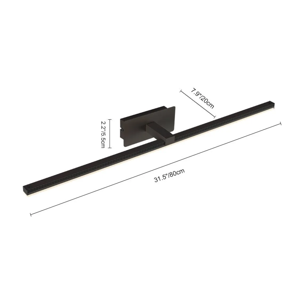 Modern Minimalist LED Linear Bathroom Vanity Light Warm White Wall Sconce