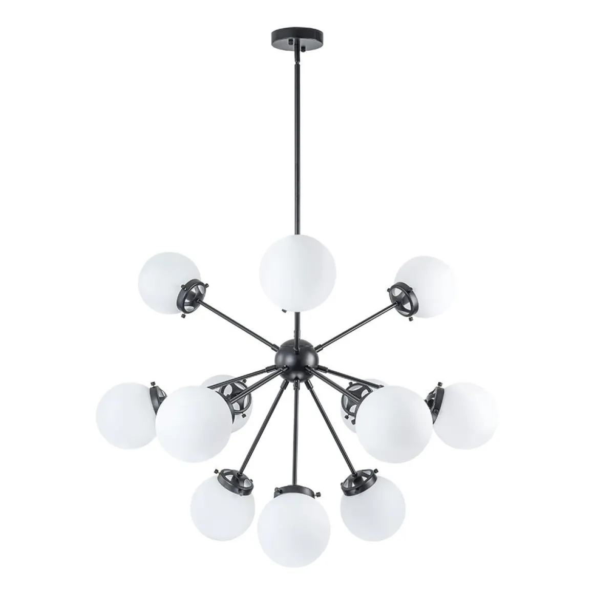 Modern Opal Glass Globe 12-light Sphere Sputnik Chandelier