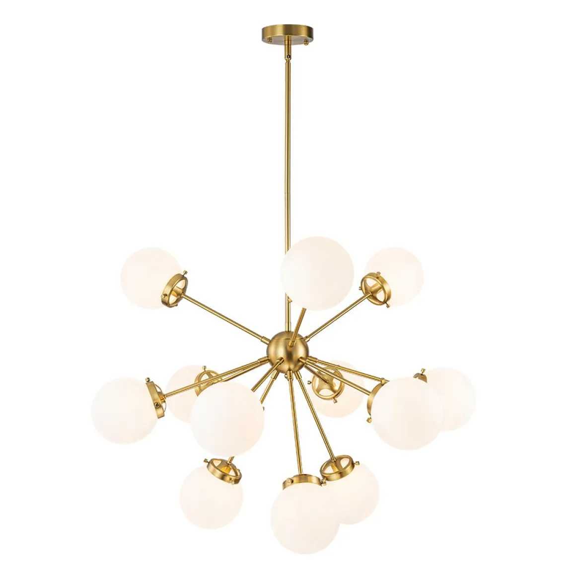 Modern Opal Glass Globe 12-light Sphere Sputnik Chandelier