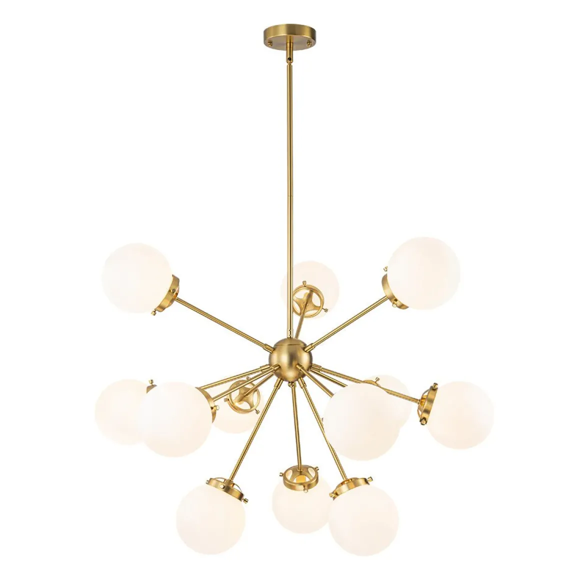 Modern Opal Glass Globe 12-light Sphere Sputnik Chandelier