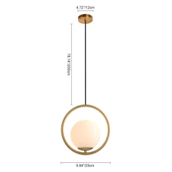 Modern 1-ring Globe Pendant Light
