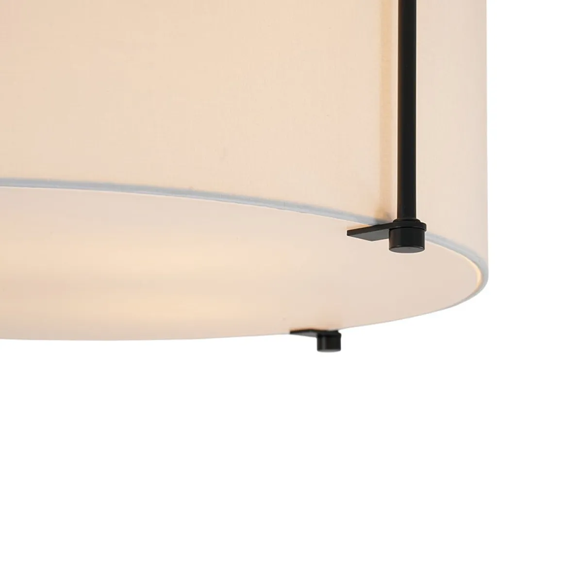 Modern Round White Fabric Drum Cage Semi Flush Mount