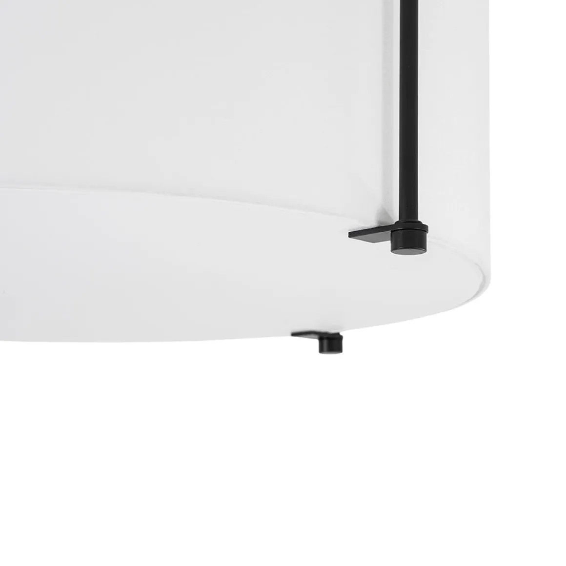 Modern Round White Fabric Drum Cage Semi Flush Mount