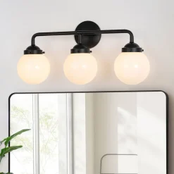 Modern Shine Opal Glass Globe Bathroom Vanity Wall Light