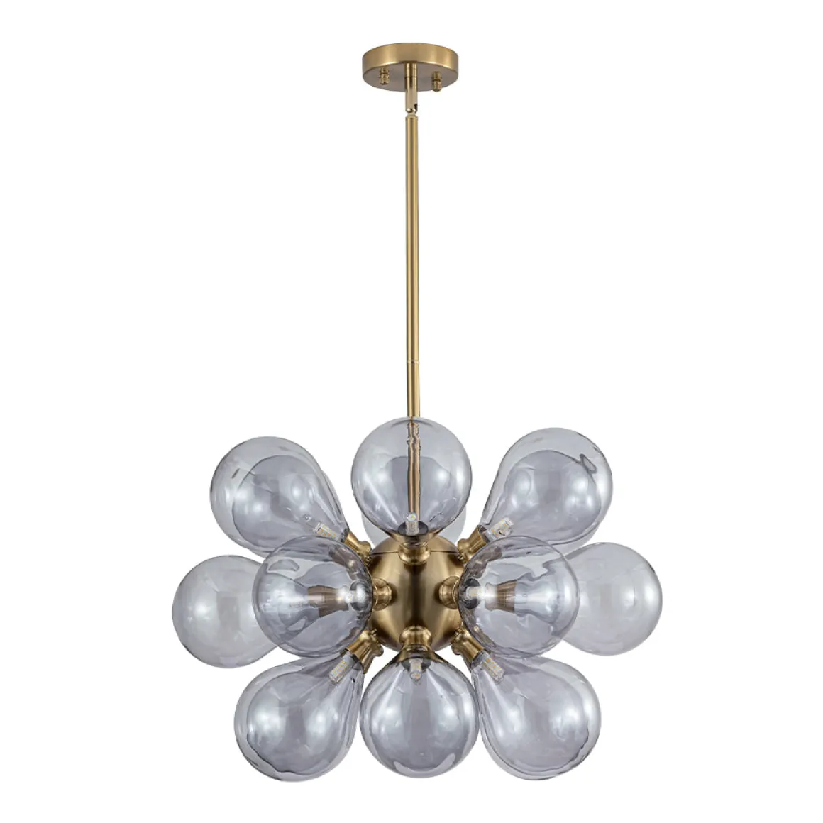 Morandi 18-Light Cluster Lavender Gray Glass Bubble Chandelier