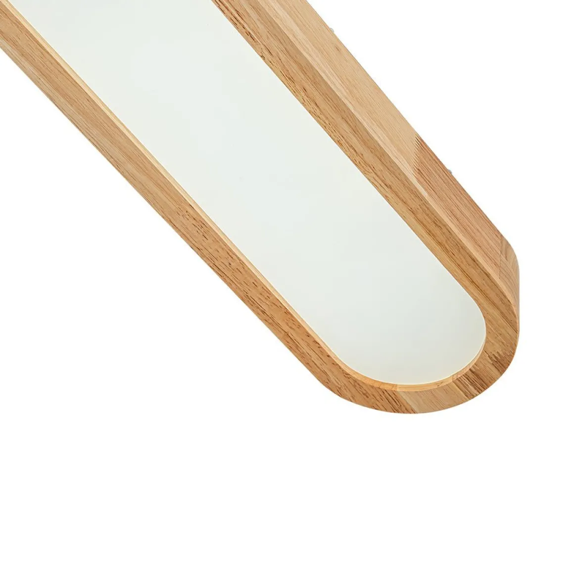 Natural Wood Long Oval Dimmable LED Flush Mount Light