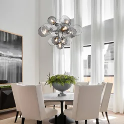 (OpenBox) Cluster Glass Globe Bubble Chandelier 23.6"/31.5" Wide Large Chandelier