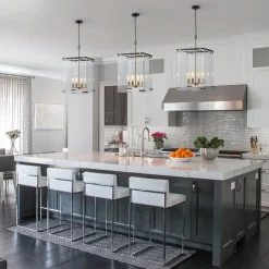 (OpenBox) Contemporary Glass Wide Square Lantern Pendant Chandelier