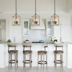 (OpenBox) Farmhouse Wood Cylinder Pendant Light