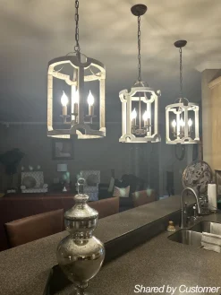 (OpenBox) Farmhouse Wood Cylinder Pendant Light
