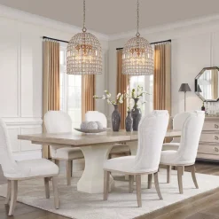 (OpenBox) French Antique Brass Crystal Cage Chandelier