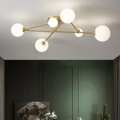 (OpenBox) Frosted Bubble Linear Sputnik Semi Flush Mount