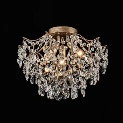 (OpenBox) Glam Bloom Draped Crystal Accented Semi Flush Mount