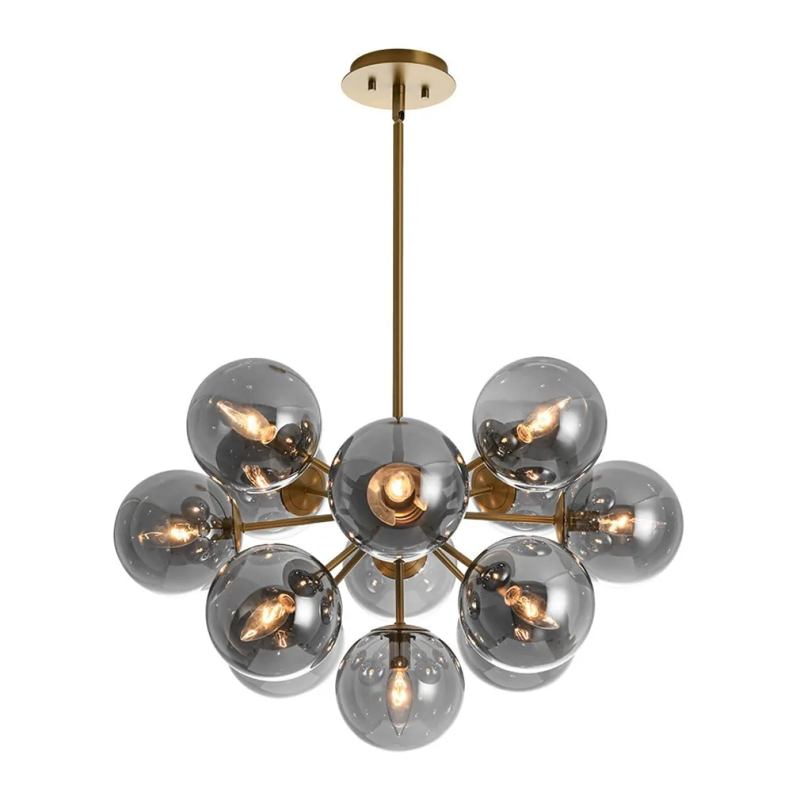 (OpenBox) Glam Dark Pearl Sputnik Smoked Glass Bubble Chandelier Light Fixture