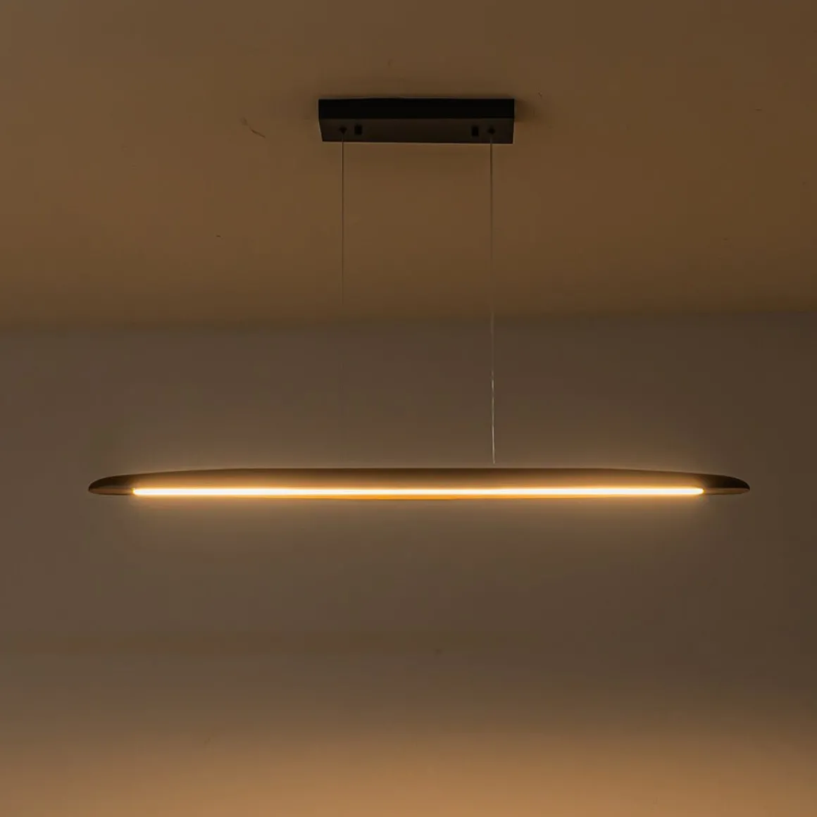 (OpenBox) Minimalist Linear Wood Dimmable LED Island Pendant