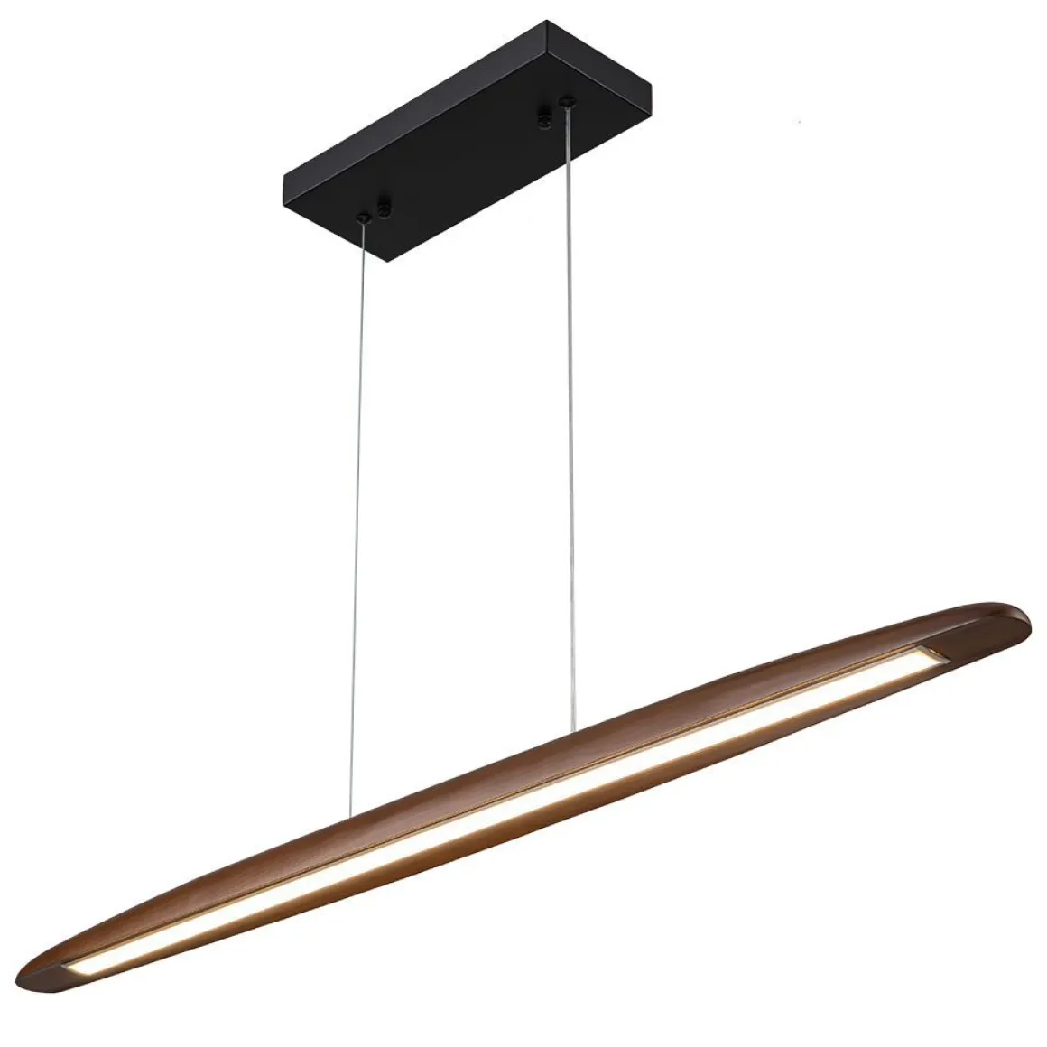 (OpenBox) Minimalist Linear Wood Dimmable LED Island Pendant