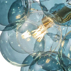 (OpenBox) Modern Cluster Blue Glass Globe Bubble Chandelier